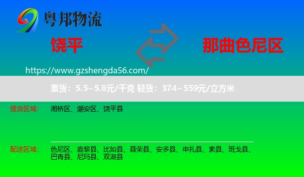 饶平县到色尼区物流专线