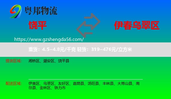 饶平县到乌翠区物流专线