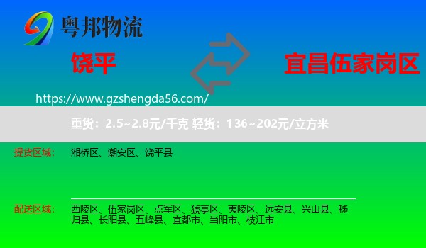饶平县到伍家岗区物流专线