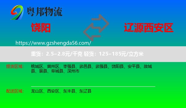 饶阳县到西安区物流专线