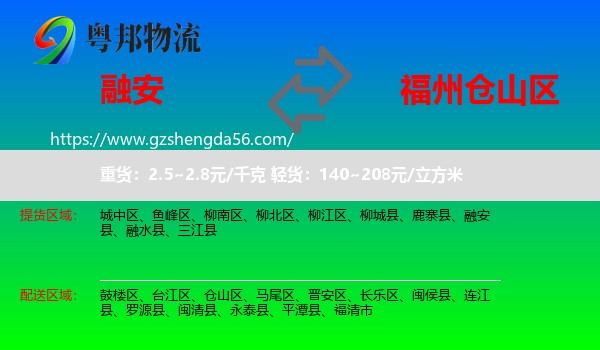 融安县到仓山区物流专线