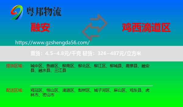 融安县到滴道区物流专线