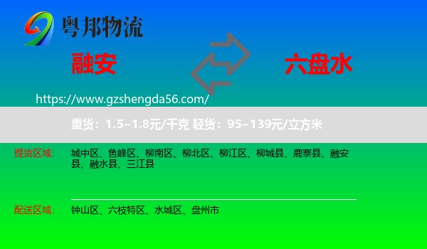 融安县到六盘水物流