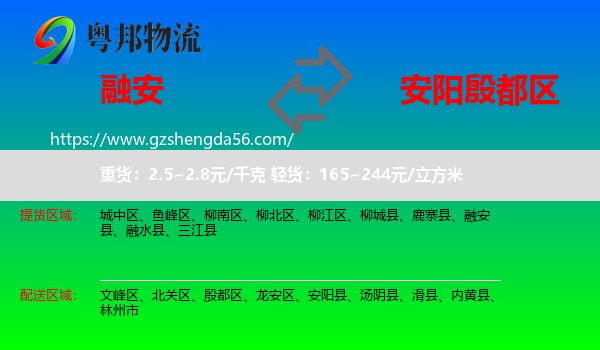 融安县到殷都区物流专线