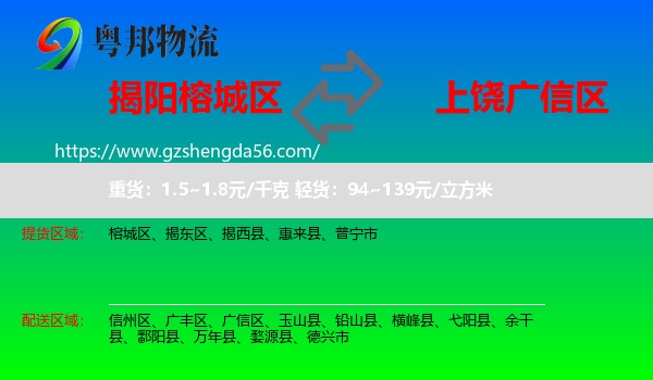 榕城区到广信区物流专线