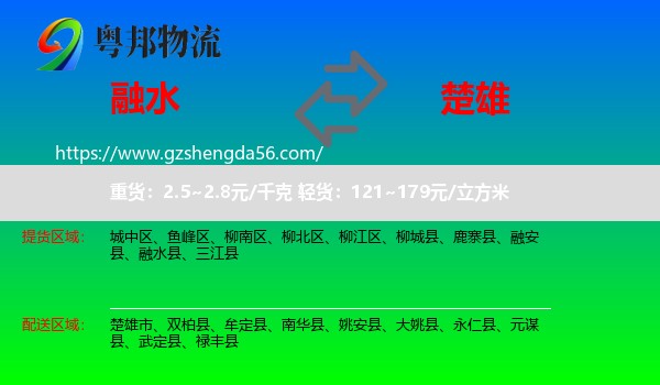 融水县到楚雄物流专线