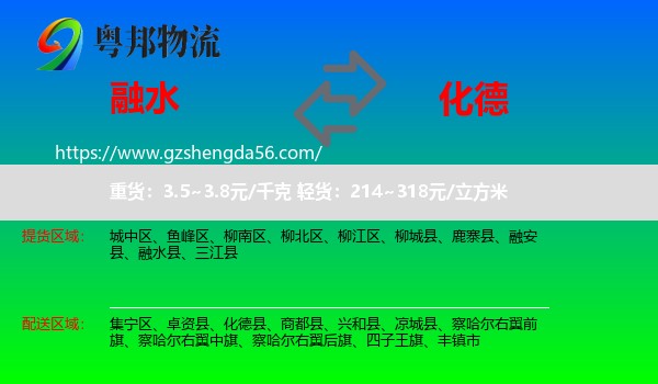 融水县到化德县物流专线