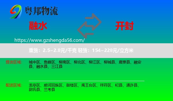 融水县到开封物流专线