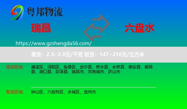 瑞昌市到六盘水物流专线