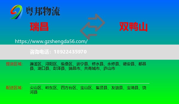 瑞昌市到双鸭山物流专线