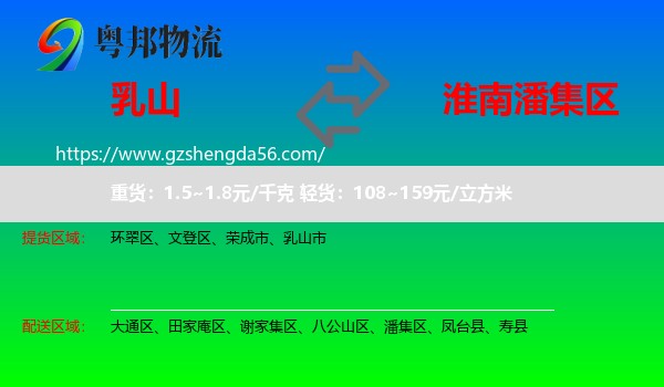 乳山市到潘集区物流专线