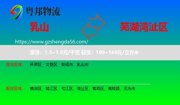 乳山市到湾沚区物流专线