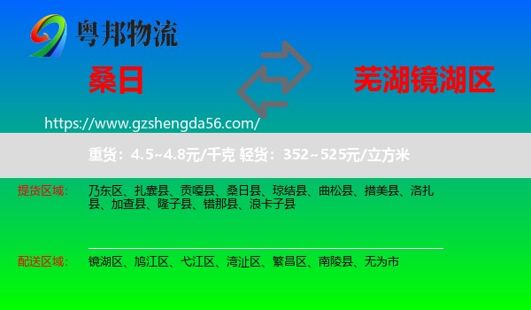 桑日县到镜湖区物流专线