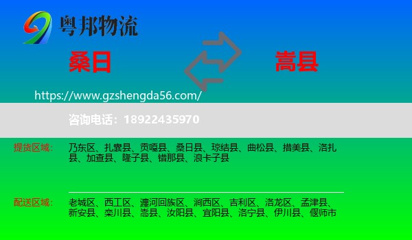 桑日县到嵩县物流专线