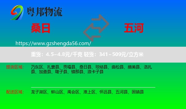 桑日县到五河县物流专线