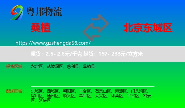 桑植县到东城区物流专线