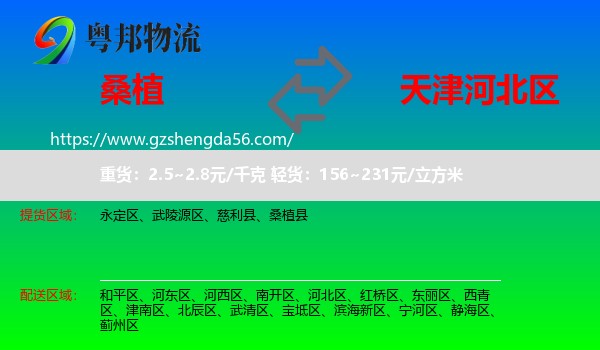 桑植县到河北区物流