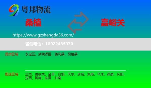 桑植县到嘉峪关物流