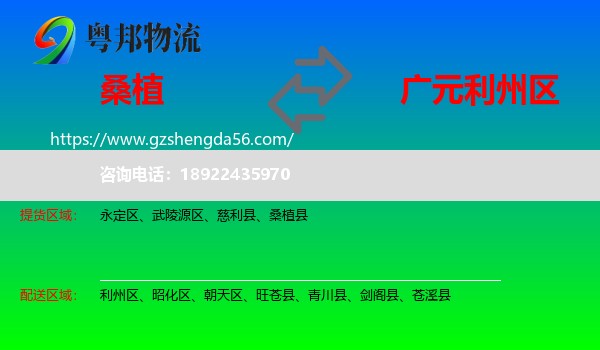 桑植县到利州区物流专线