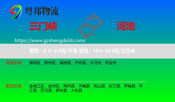 三门峡到河池物流专线