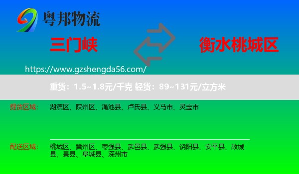 三门峡到桃城区物流专线