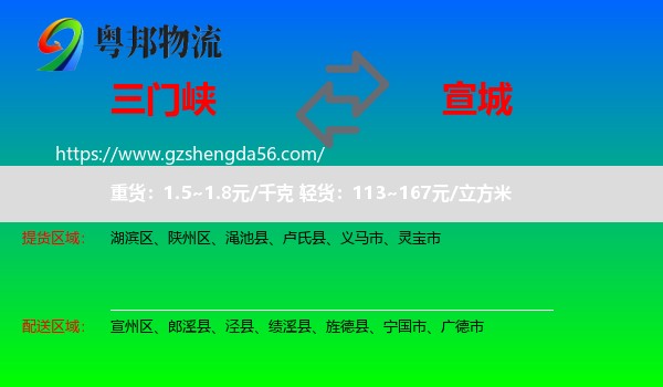 三门峡到宣城物流专线