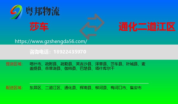 莎车县到二道江区物流专线