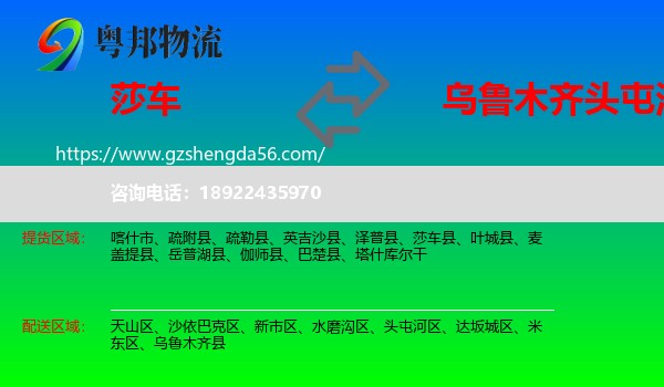 莎车县到头屯河区物流专线