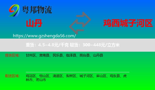 山丹县到城子河区物流专线