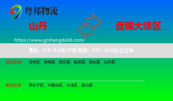山丹县到大洼区物流专线