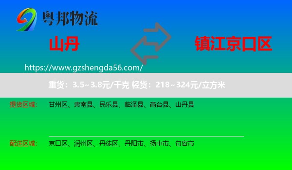 山丹县到京口区物流专线