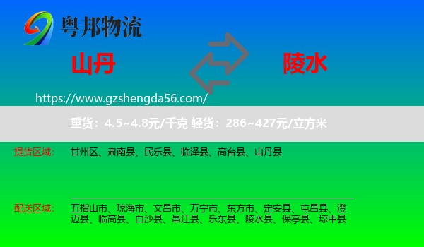 山丹县到陵水县物流专线