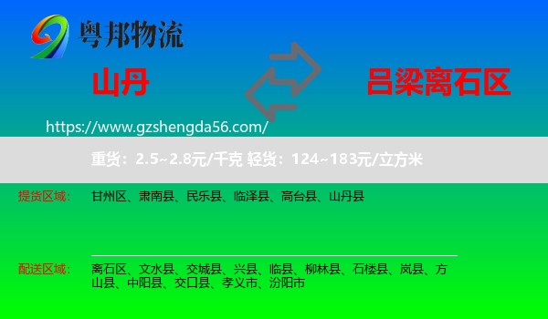 山丹县到离石区物流专线