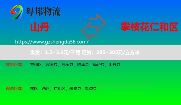 山丹县到仁和区物流专线