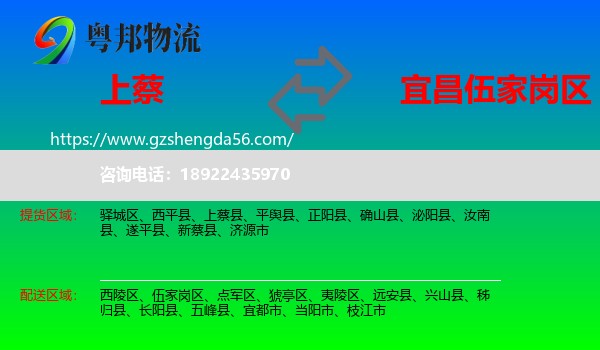 上蔡县到伍家岗区物流专线