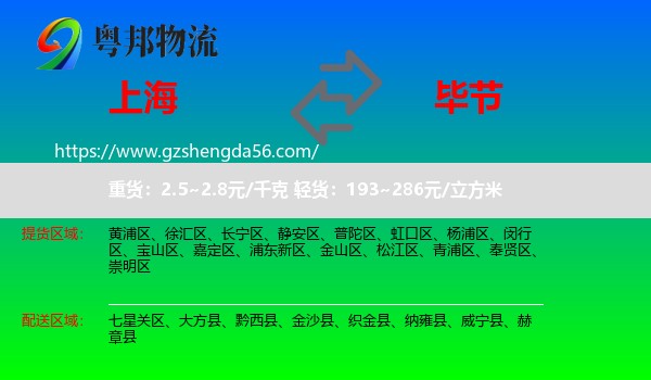 上海到毕节物流