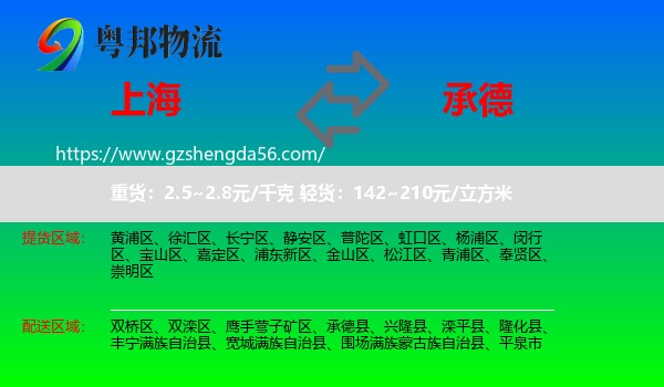 上海到承德物流