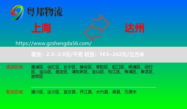 上海到达州物流