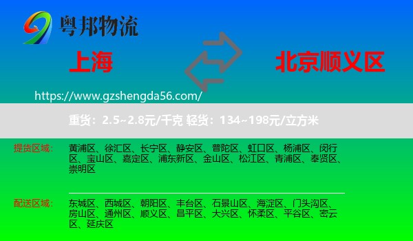 上海到顺义区物流