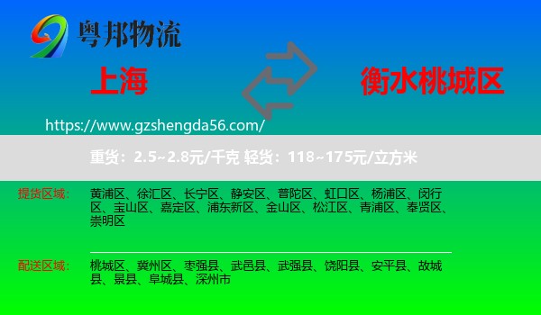 上海到桃城区物流专线