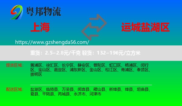 上海到盐湖区物流专线