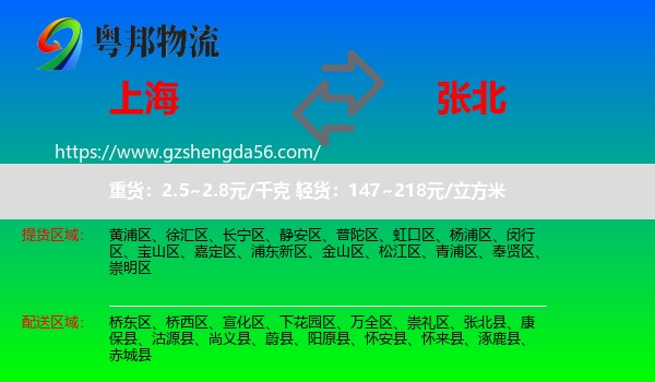 上海到张北县物流专线
