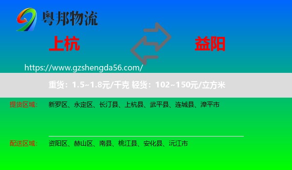 上杭县到益阳物流专线