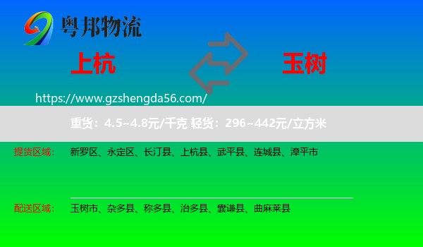 上杭县到玉树物流专线