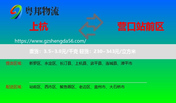 上杭县到站前区物流专线