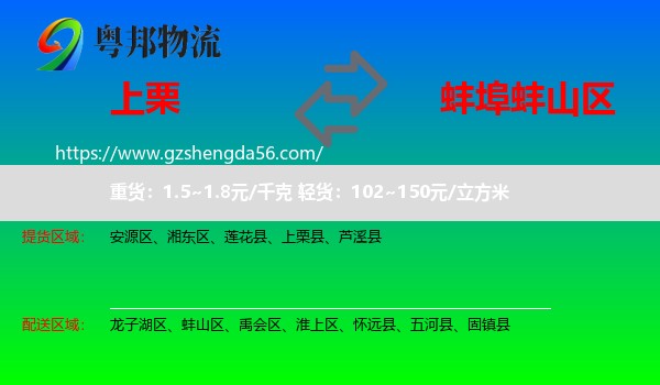 上栗县到蚌山区物流专线