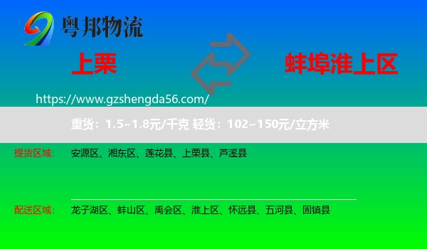 上栗县到淮上区物流专线