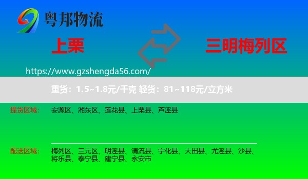 上栗县到梅列区物流专线