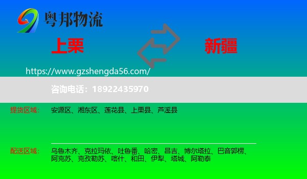 上栗县到新疆物流专线