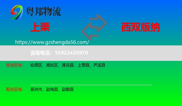 上栗县到西双版纳物流专线